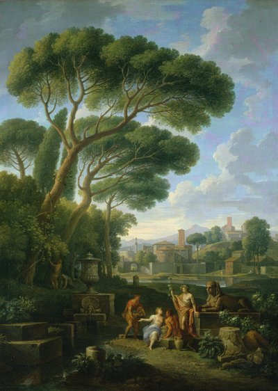 Figures in a Roman Landscape by Jan Frans van Bloemen
